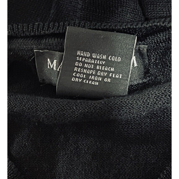 Marco Fiori Fine Knit Merino Wool Black Blue Argyle Sweater Sz Large Italy - Picture 6 of 6